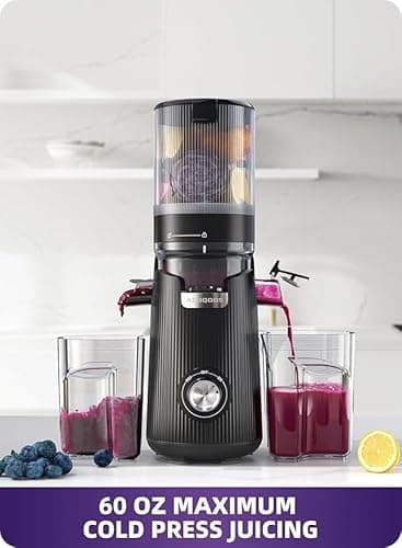 ACOQOOS Juicer Machines, 5.3" Wide Chute for Whole Fruit and Vegetable,1.8L Auto-Feed Time-Saver, Slow Masticating High Yield, Easy to Clean Cold Press Juicer with 2 Cups - Image 4