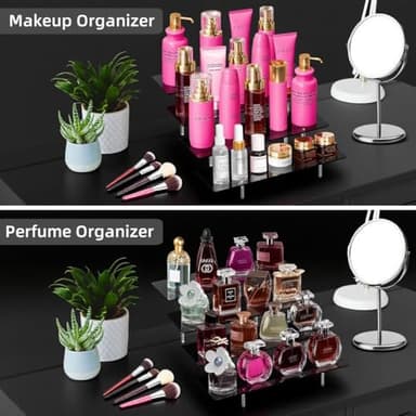Acrylic Riser Display Stand, Black 4 Tier Cupcake Stand Display Risers Shelf Perfume Cologne Organizer Compatible with Funko Pop Food Dessert Makeup Skincare Cosmetics Lotion Organizer (1 PACK) - Image 5
