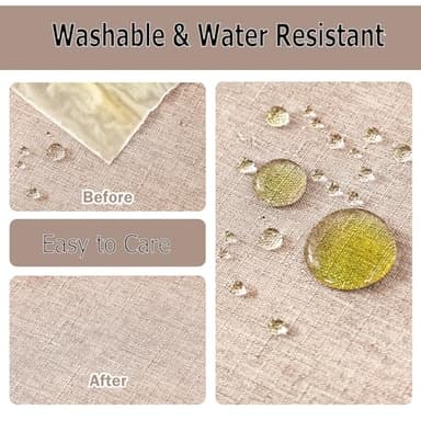 AUSSPVOCT 2 Pcs Textured Linen Table Cloth for Rectangle Table - 52x70 Inch Cloth Tablecloth Rectangular Waterproof Washable Fabric Dining Table Cover for Spring Wedding Party Kitchen Decor - Image 6