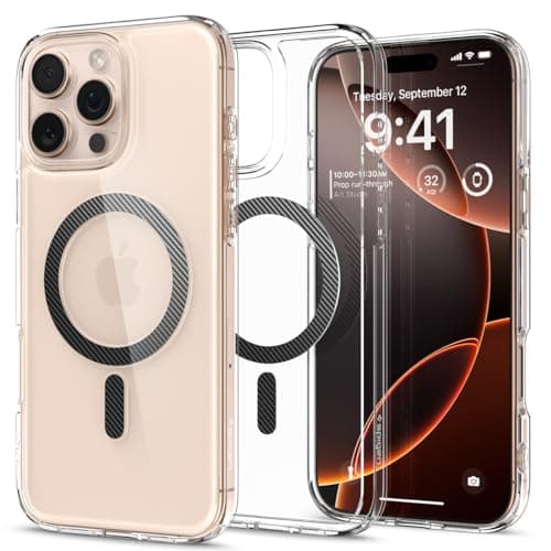 Spigen for iPhone 16 Pro Max Case, Ultra Hybrid MagFit [Anti-Yellowing] [Compatible with Magsafe] - Carbon Fiber - Image 1