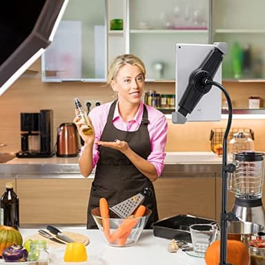 LIUGAST Tripod Stand for Ipad,Gooseneck 65-inch Floor Stand for Tablet,Floor Stand for iPad Tripod with 360° Rotating Mount for Mini, Air, Pro and All 4.7-11.9 Inch Tablet and Phone - Image 8