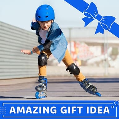 XINO SPORTS Adjustable Inline Skates for Girls - Illuminating LED Light-Up Wheels, Comfortable and Durable Design for Indoor and Outdoor Skating, Great for Beginners (Blue, Medium 1-4) - Image 3
