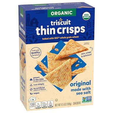 Triscuit Organic Original Whole Grain Wheat Crackers, Organic Crackers, Vegan Snacks, Bulk Lunch Snacks, 6 - 6.5 oz Boxes - Image 15