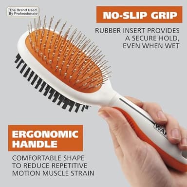 Wahl Premium Pet Double Sided Pin Bristle Brush with Patented Stacked Pin Design for Dogs - Removes Loose Hair & Stimulates the Skin while Creating a Soft Coat Shine - Model 858501 - Image 4