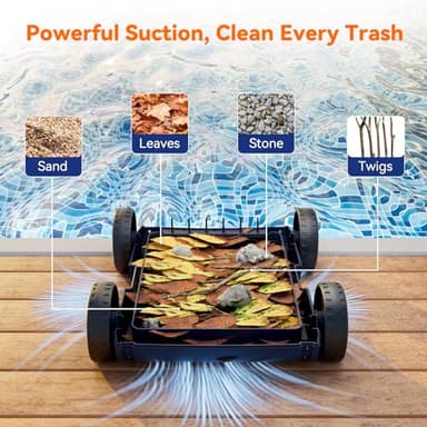 Cordless Pool Vacuum for Above Ground Pool, Robotic Pool Cleaner for Floor Cleaning, 130 Min Runtime, Powerful Suction, Self-Parking, Above Ground Pool Vacuum for Inground Pools up to 1291 Sq.ft - Image 6