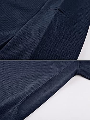 MAGCOMSEN Mens Polo Shirts Short Sleeve T Shirts Golf Shirts Hiking Hunting Shirt Tactical Shirts Navy Blue S - Image 3