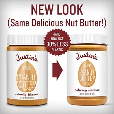 Justin's Classic Peanut Butter, Only Two Ingredients, Gluten-free, Non-GMO, Responsibly Sourced, 28 Ounce Jar (6 Pack) - Image 9