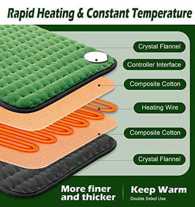 VALGELUIK Heating pad for Back Pain Relief, Heating Pads for Neck, Shoulder, Fathers Mothers Day Gifts for Women, Men, Dad, Mom, Auto-Off,Machine Washable, Moist Dry Heat Options, Extra Large 12"x24" - Image 9