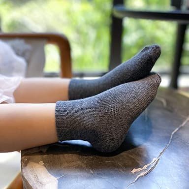 JAKIDAR 12 Pack Baby Toddler Socks Non Slip Grip Cotton Crew Socks for Boys Girls Infants Kids, Black/Gray/White, 12-24 Months - Image 2