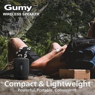 JVC Gumy Portable Bluetooth 5.3 Speaker – Indoor/Outdoor Wireless – Waterproof for Travel & Home – 16HR Playtime – USB-C, Aux Input, Compact & Easy to Carry, Mic for Calls, Voice Assist, Carry Strap - Image 3