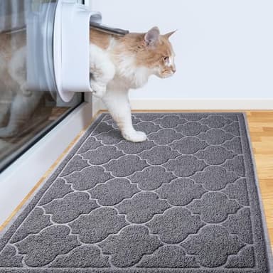 LuxStep Cat Litter Mat Litter Trapping Mat, 23x35 Inch Waterproof and Non-Slip Mat for Clean Floors, Large Litter Pad for Indoor Cat Supplies and Essentials, Grey - Image 7