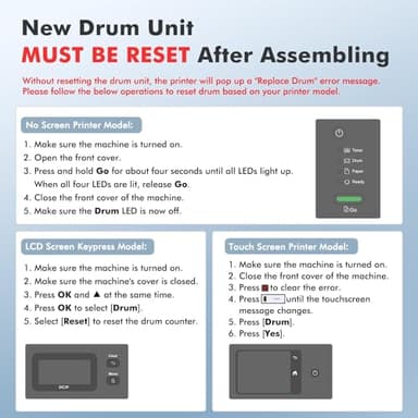 DR-830 DR830 Drum Unit Black 2 Pack Compatible Replacement for Brother DR830 DR 830 DR-830 for HL-L2400D L2405W L2460DW L2460DWXL L2865DW L2480DW DCP-L2640DW MFC-L2807DW L2820DW L2820DWXL Printer Ink - Image 7