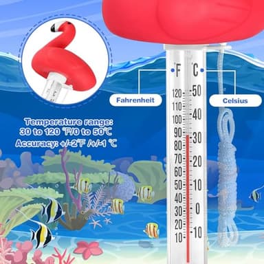 Floating Pool Thermometer, Pool Temperature Thermometer for Cold Plunge, Large Display, Easy to Read, Shatter Resistant, for Outdoor & Indoor Swimming Pools, Spas, Hot Tubs & Aquariums - Image 3