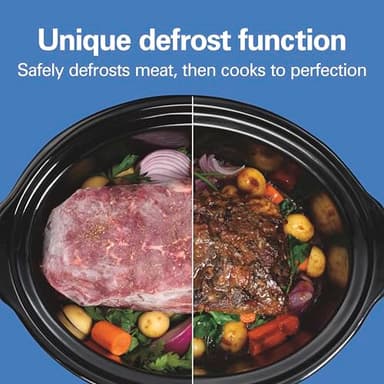 Hamilton Beach 6 Quart Set & Forget Programmable Slow Cooker with Defrost Function, Flexible Programming, Adjustable Countdown Timer, Large Dishwasher Safe Stoneware Crock and Glass Lid, Black (33765) - Image 2