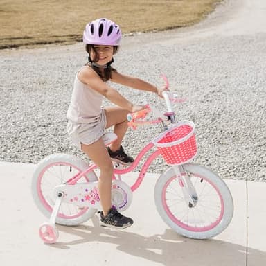 RoyalBaby Stargirl Kids Girls Bike Bicycle with Basket Training Wheels Kickstand 16 Inch Pink - Image 11