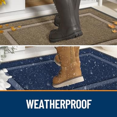 OLANLY Front Door Mat Indoor Outdoor Entrance, Waterproof All-Season, All-Weather Doormat, Sturdy Natural Rubber, Fade Resistant, Low Profile, Easy Clean Patio Porch Entryway Mat, 47x17, Green - Image 3