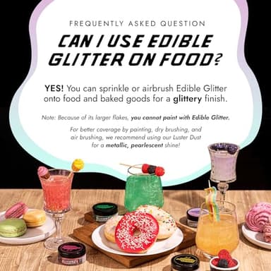 MONÉGASQUE Iridescent Edible Glitter for Drinks 10g – Halloween Edible Glitter for Cakes & Cocktails - Cocktail & Drink Shimmer Powder - Food Decorating Sprinkles, Cupcakes, & Cake Decorations Spray - Image 5