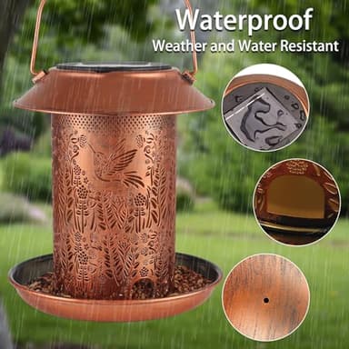 Bird Feeders for Outdoors Hummingbird Garden Decor Mothers Day Birthdays Gifts for Women Mom Grandma Solar Lanterns Outdoor Waterproof Metal Solar Decoration OutsideLED Lanterns for Yard, Patio Deals - Image 4