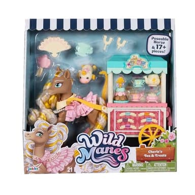 Wild Manes Horse Toys Cherie’s Tea and Treats Cart Playset with Cherie Horse Doll Figure, Includes Brush and Play Accessories - Image 6