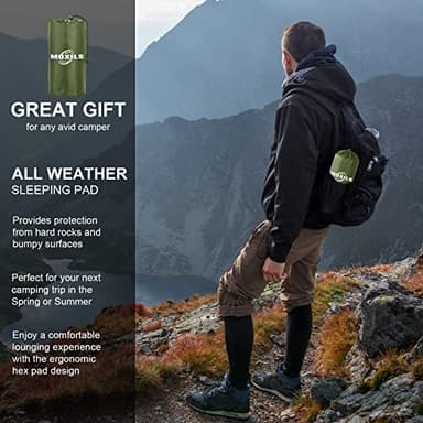 MOXILS Sleeping Pad, Ultralight Inflatable Sleeping Pad for Camping, Built-in Pump, Ultimate for Camping, Hiking, Airpad, Carry Bag, Repair Kit, Compact & Lightweight Air Mattress(Green) - Image 7