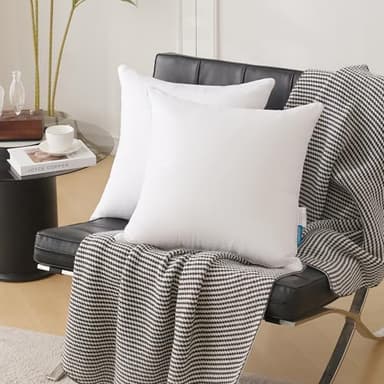 Oubonun 30 x 30 Pillow Inserts (Set of 2) - Euro Pillow Inserts with 100% Cotton Cover - 30 Inch Square Interior Sofa Pillow Inserts - Decorative Pillow Insert Pair - White Couch Pillow - Image 2