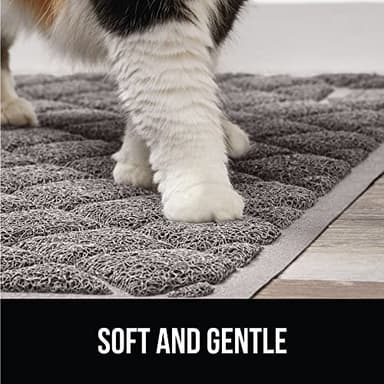 GORILLA GRIP Cat Litter Box Mat, 35x23, Water Resistant, US Designed Kitty Litter Trapping Mats, Easy to Clean, Scatter Control, Less Mess and Clean Floors, Kitten Supplies for Indoor Cats, Gray - Image 8