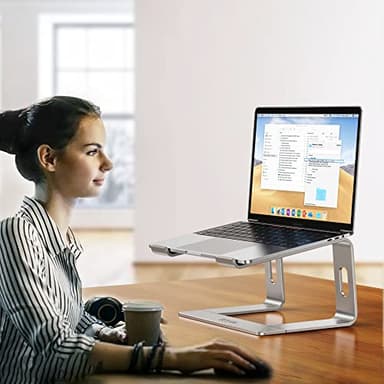 BESIGN LS03 Aluminum Laptop Stand, Ergonomic Detachable Computer Stand, Notebook Riser Compatible with Air, Pro, Dell, HP, Lenovo More 10-15.6" Laptops, Silver - Image 7