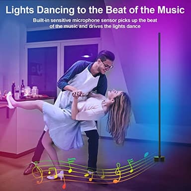 Miortior Corner Floor Lamp - Smart RGB LED Corner Lamp with App and Remote Control, 16 Million Colors & 68+ Scene, Music Sync, Timer Setting - Ideal for Living Rooms, Bedrooms, and Gaming Rooms - Image 5