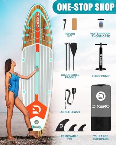 Dixero Inflatable Stand Up Paddle Board with SUP Accessories, Anti-Slip EVA Deck, 11'*33" Inflatable Paddle Boards for Adults & Youth of All Skill Levels - Image 8