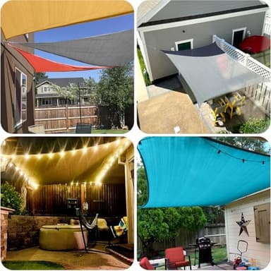 SUNLAX Sun Shade Sail 6.5/8/10/12/16/20 Dark Grey Dark Grey Rectangle Canopy Sail Shade Cover UV Block Permeable Sunshade Outdoor for Patio Backyard (We Make Custom Size) - Image 7