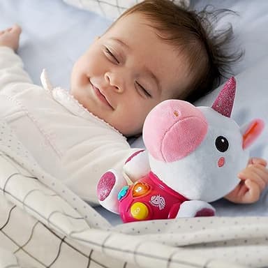 iPlay, iLearn Baby Unicorn Musical Toys, Newborn Girls Gift, Soft Unicorn Plush Stuffed Animal, Infant Light Music Time, 1st Birthday Shower Gift Stuffers for 0 1 2 3 6 9 12 18 Month 1-3 Yrs Toddlers - Image 6