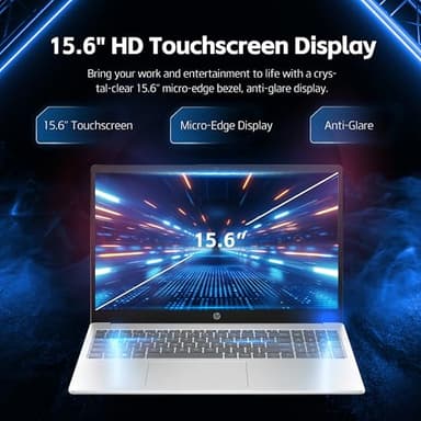 HP 15.6" Touchscreen Laptop, Intel Core i5 Processor, 16GB RAM, 1TB SSD,Numeric Keypad, Bluetooth, Wi-Fi, Long Battery Life, Windows 11 Home, Silver (Renewed) - Image 3