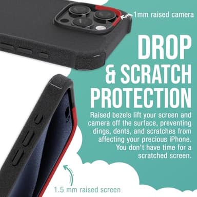 Smartish® iPhone 16 Pro Protective Magnetic Case - Gripzilla Compatible with MagSafe [Rugged + Tough] Heavy Duty Armor Slim Cover w/Drop Tested Protection for Apple iPhone 16 Pro - Black Tie Affair - Image 6