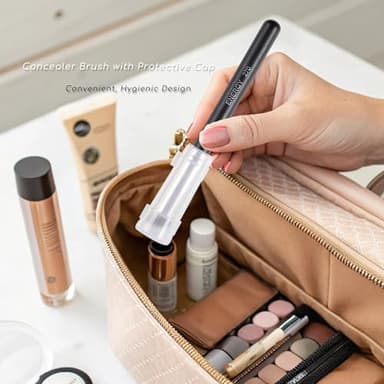 ENERGY Concealer Brush Under Eye Mini Angled Flat Top Kabuki Nose Contour Brush for Concealing Blending Setting Buffing with Powder Liquid Cream Cosmetic Pro Small Makeup Foundation brushes 270 - Image 7
