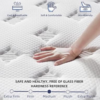 King Size Mattress [Upgraded Strengthen] 14 Inch Firm King Mattress in a Box, Hybrid Mattresses With Gel Memory Foam & Independent Pocket Springs, Release Stress, Strong Edge Support,365-Night Trial - Image 5