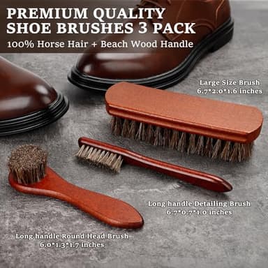 Kakalsa Shoe Shine Kit, Mens Gifts Ideas - 15PCS All-inclusive Leather Cleaner and Conditioner Kit with Saddle Soap, Mink Oil, Shoe Polishes, Shoe Brushes, Shine Sponge and more - Image 5