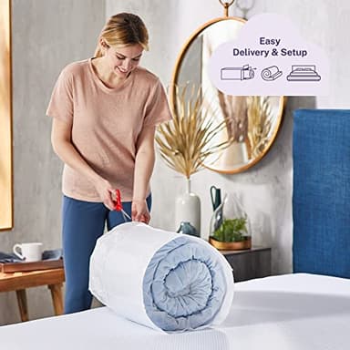 Sleep Innovations Cooling Comfort Gel Memory Foam Dual Layer Mattress Topper, 4 Inch, King Size, Pillow Top Cover - Image 7