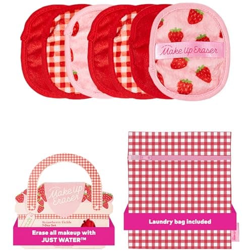 The Original MakeUp Eraser, 7-Day Set, Erase All Makeup With Just Water, Including Waterproof Mascara, Eyeliner, Foundation, Lipstick, Sunscreen, and More! Strawberry Fields, 7ct. - Image 1