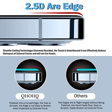 QHOHQ 3 Pack Screen Protector for iPhone 14 / iPhone 13 [6.1 Inch] with 3 Pack Tempered Glass Camera Lens Protector, Ultra HD, 9H Hardness,Case Friendly - Image 3