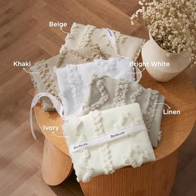 Bedsure Tufted Boho Comforter Set Queen Size - Beige Boho Bed Set, GentleSoft™ 3 Pieces Farmhouse Shabby Chic Embroidery Bedding, Gifts for Woman, Soft Jacquard Queen Comforter for All Seasons - Image 8