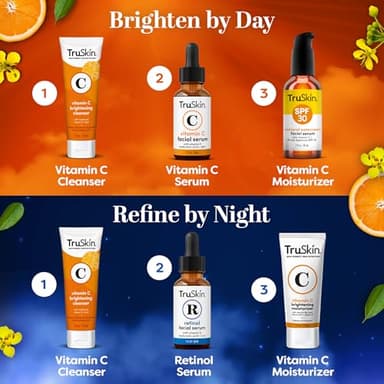 TruSkin Face Serum Duo – Vitamin C & Retinol Serum for Face – Anti-Aging Skin Care Gift Set for Women – Helps Improve Appearance of Fine Lines & Wrinkles for Smoother Looking Skin, 1 Fl Oz, 2 Bottles - Image 5