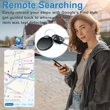 Air Tracker Tags-4 Pack for Android, Bluetooth Tracker Works with Google’s Find Hub | Android Only | Replaceable Battery | Water- Resistance | Item Finder for Luggage, Wallet, Dog, Key,Suitcases - Image 4