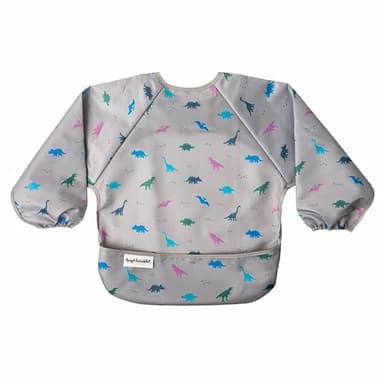 Tiny Twinkle Mess Proof Baby Bib,Waterproof Smock Baby Bib for Eating,Machine Washable Long Sleeve Bib,Baby Led Weaning,Toddler Bib,BLW Supplies(Dinosaur, Small 6-24 Months) - Image 4