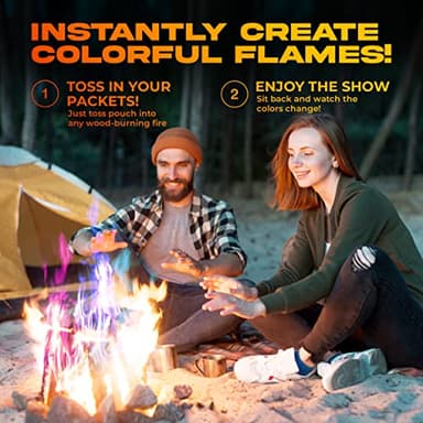 Fire Color Changing Packets Fire Pit (10 Pack) - Perfect for Any Campfire, Bonfire & Outdoor Fireplaces - Perfect Magic Cosmic Mystical Campfire Accessories - Camping Games - Image 3