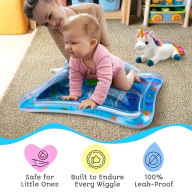 Tummy Time Water Mat – Inflatable Water Play Pad for Babies - Sensory Tummy Time Mat for Floor Play - 100% BPA-Free & Leakproof - Baby, Infants 3-12 Months – Avec Maman - Image 4