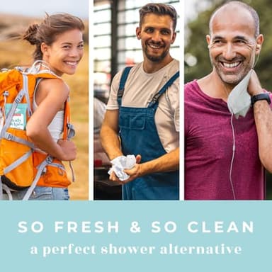 Body Wipes XL Shower Wipes Body Wipe for Adults Bathing, Traveling, Camping, Gym, Car, Elderly, Bedridden - Disposable Washcloths for Adults No Rinse 1 Box, 5 Pack (50 ct) - Image 6