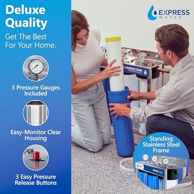 Express Water Whole House Water Filter System | ULTIMATE PROTECTION | 3 Stage Home Filtration, Top Tier Heavy Metal + Anti-Scale Filter, Highly Reduces Scale, Chloramine, Chlorine, PFAs, Lead, Arsenic - Image 6