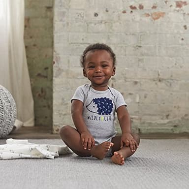 Gerber Baby Boys 5-Pack Short Sleeve Variety Onesies Bodysuits Hedgehog Newborn - Image 8