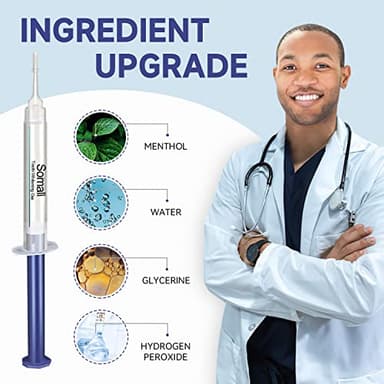 Somall Professional Teeth Whitening Kit - The 2025 Latest Smart Teeth Whitening Gel LED Light System, 35% Carbamide Peroxide, 3ml Gel Syringes(3), Remineralization Desensitizing Gel(1), and Tray - Image 5