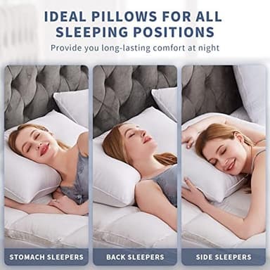 Mr.Ye Bed Pillows for Sleeping King Size 2 Pack Premium Luxury Hotel Quality Soft Pillows Down Alternative Filling for Back, Stomach or Side Sleepers, White - Image 6
